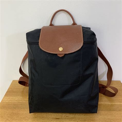 longchamp le pilage original backpack black|longchamp foldable backpack.